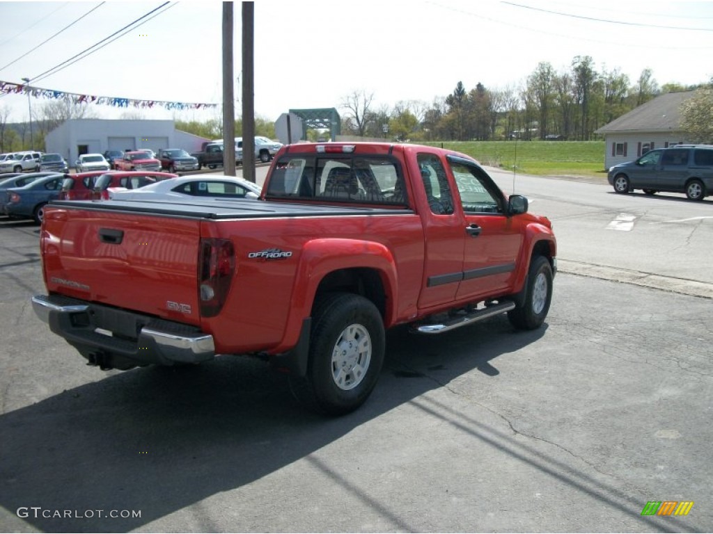 2008 Canyon SLE Extended Cab 4x4 - Red Orange Metallic / Ebony photo #13