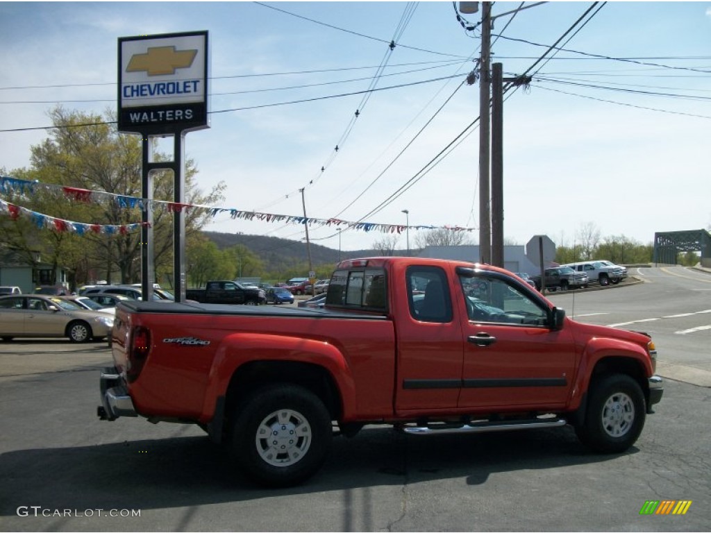 2008 Canyon SLE Extended Cab 4x4 - Red Orange Metallic / Ebony photo #14