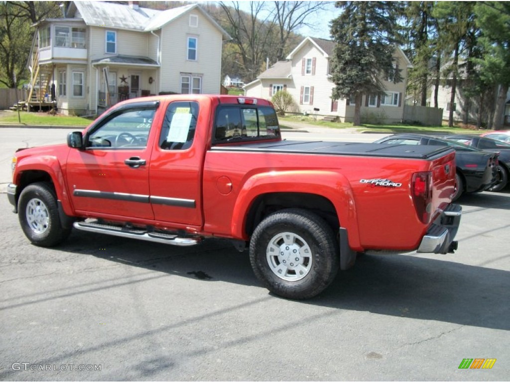 2008 Canyon SLE Extended Cab 4x4 - Red Orange Metallic / Ebony photo #35