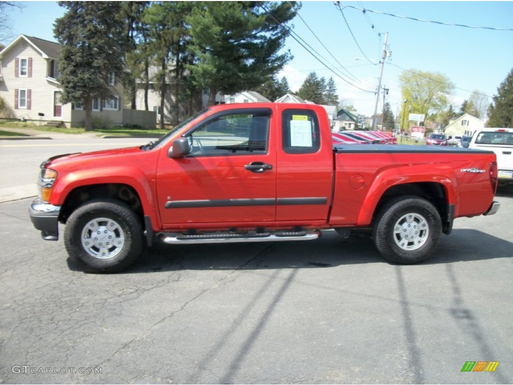 2008 Canyon SLE Extended Cab 4x4 - Red Orange Metallic / Ebony photo #36