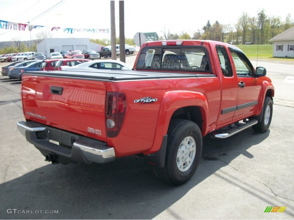 2008 Canyon SLE Extended Cab 4x4 - Red Orange Metallic / Ebony photo #40