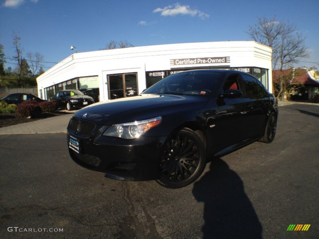 2007 M5 Sedan - Black Sapphire Metallic / Indianapolis Red photo #1