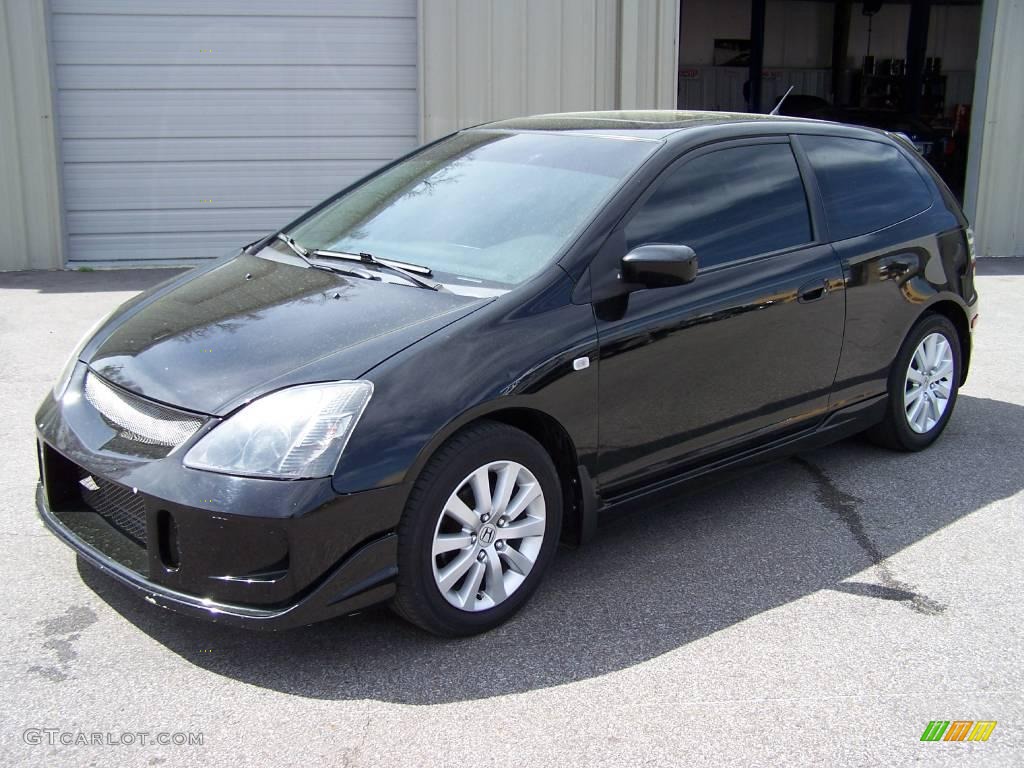 2005 Civic Si Hatchback - Nighthawk Black Pearl / Black photo #1