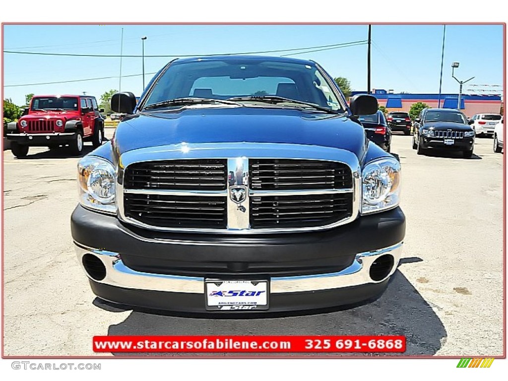 2008 Ram 1500 SXT Quad Cab - Patriot Blue Pearl / Khaki photo #7