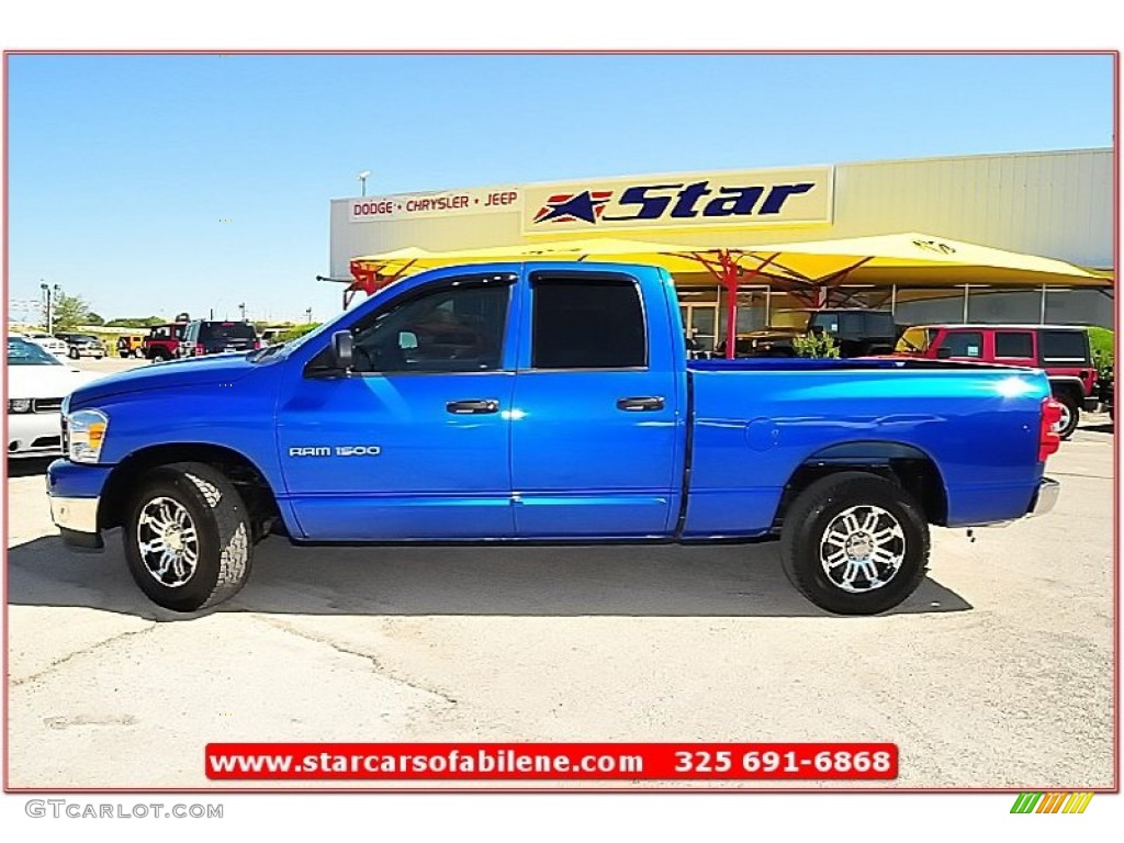 2007 Ram 1500 Lone Star Edition Quad Cab - Electric Blue Pearl / Medium Slate Gray photo #2