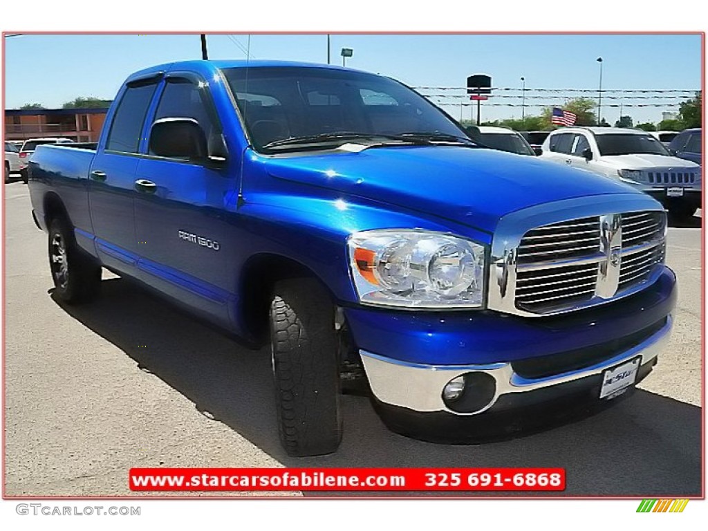 2007 Ram 1500 Lone Star Edition Quad Cab - Electric Blue Pearl / Medium Slate Gray photo #11