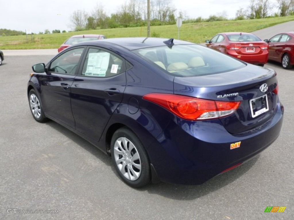 2013 Elantra GLS - Indigo Night / Beige photo #5
