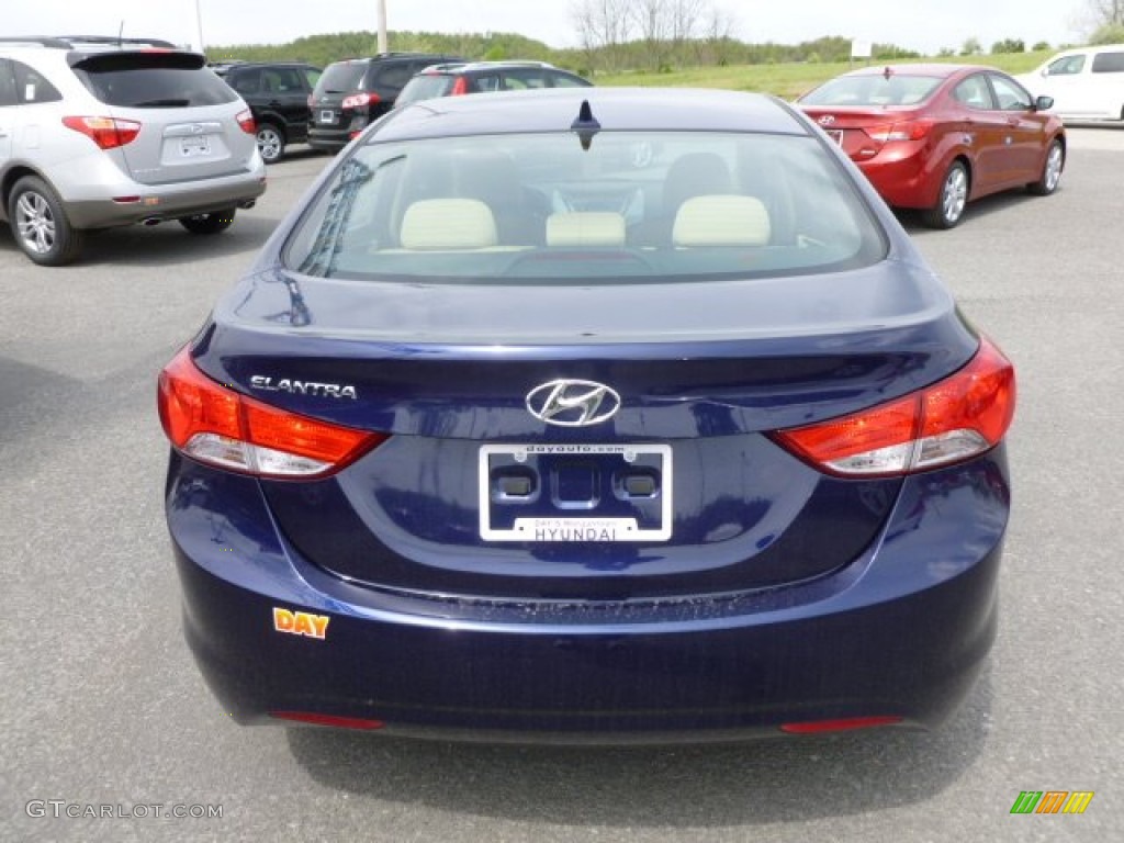 2013 Elantra GLS - Indigo Night / Beige photo #6