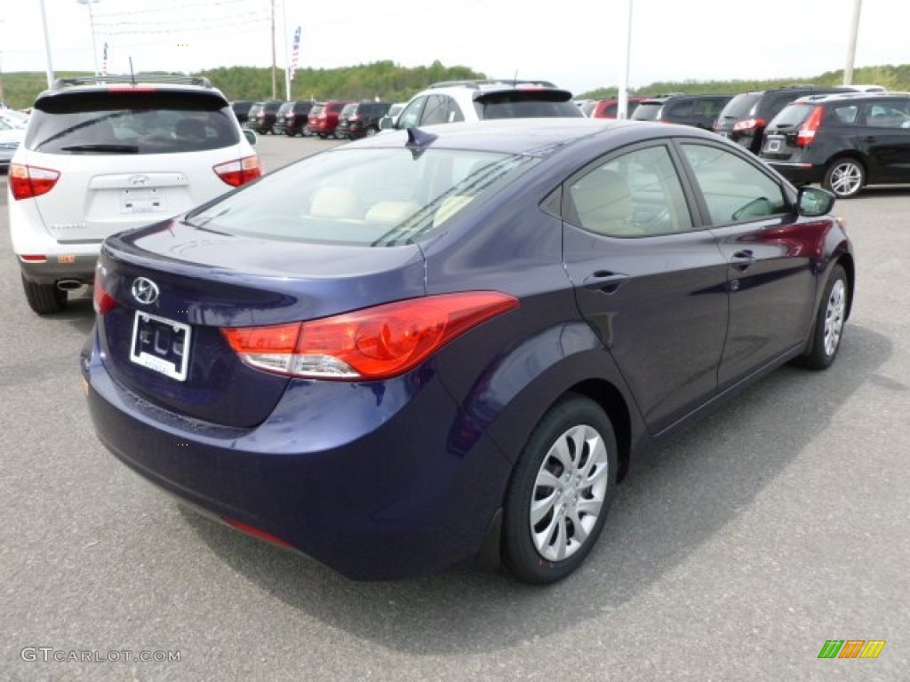 2013 Elantra GLS - Indigo Night / Beige photo #7
