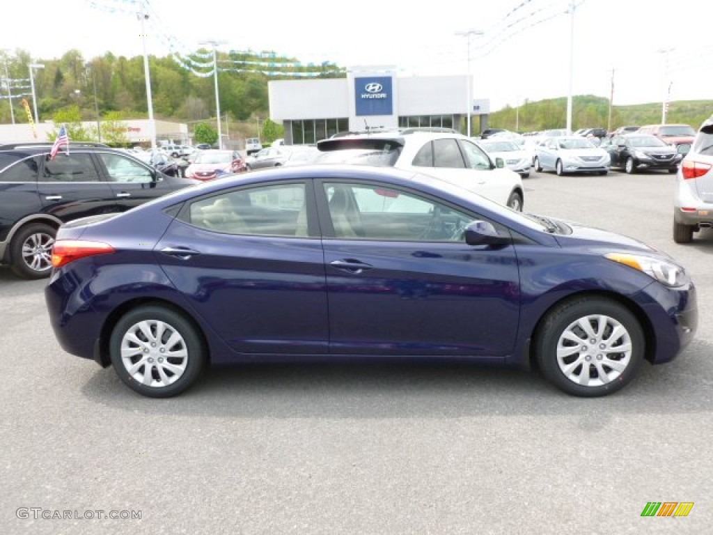 2013 Elantra GLS - Indigo Night / Beige photo #8