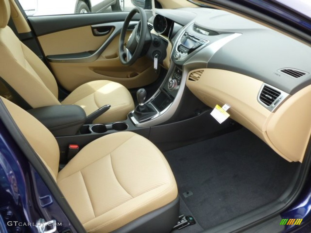 Beige Interior 2013 Hyundai Elantra Gls Photo 64330306