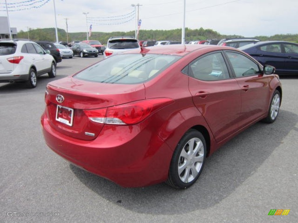 2012 Elantra Limited - Red Allure / Beige photo #7