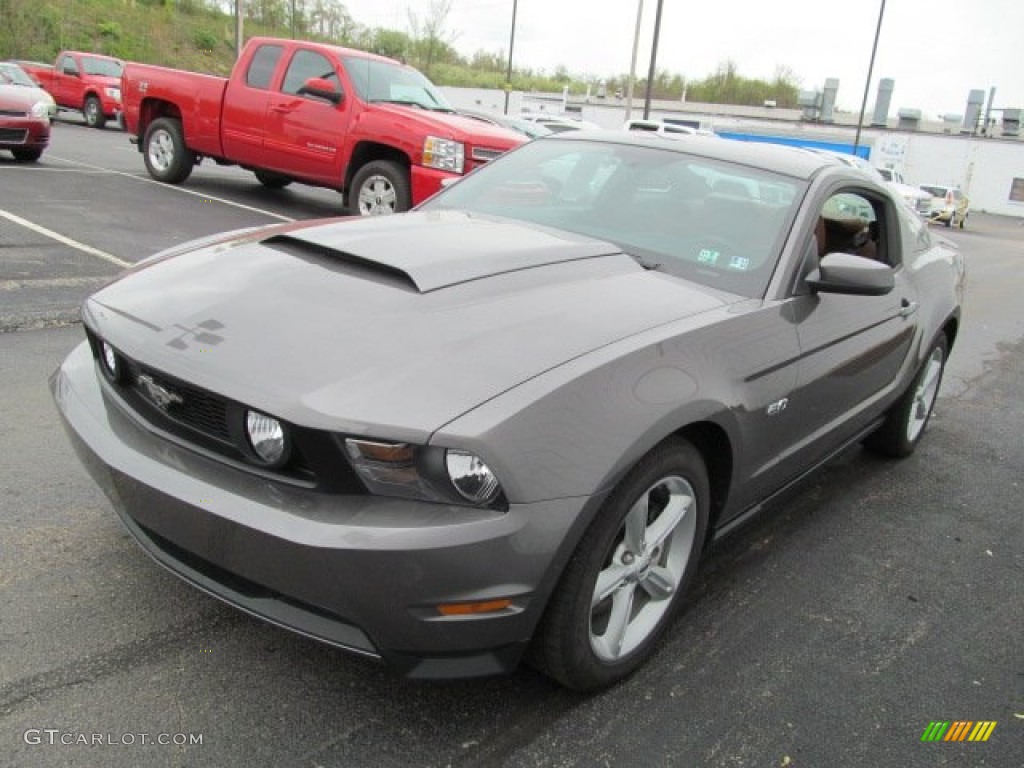 2011 Mustang GT Premium Coupe - Sterling Gray Metallic / Saddle photo #6