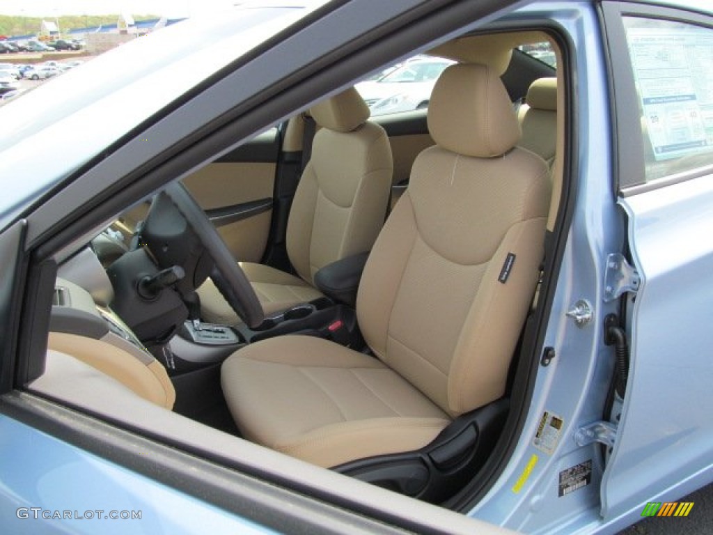 2012 Elantra GLS - Blue Sky Metallic / Beige photo #6