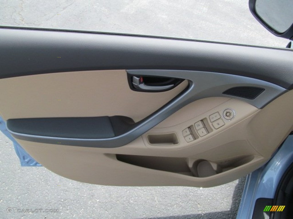 2012 Elantra GLS - Blue Sky Metallic / Beige photo #7