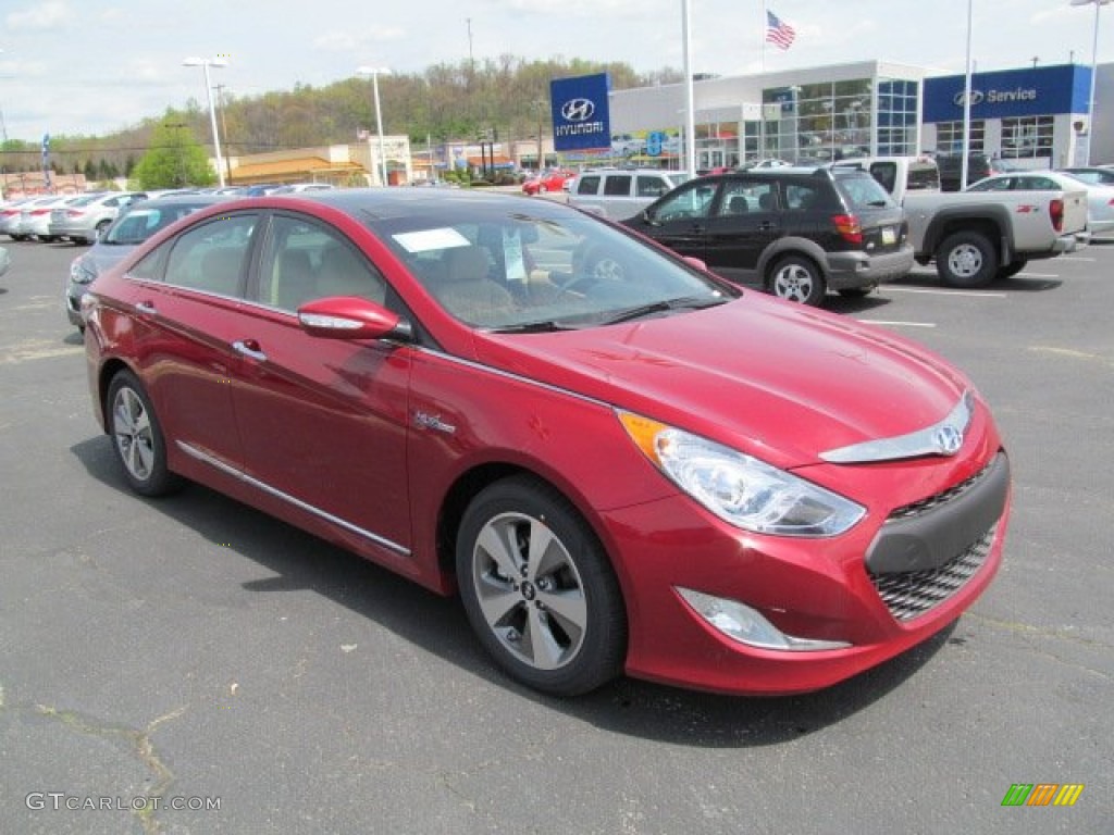 2012 Sonata Hybrid - Venetian Red Pearl / Camel photo #1