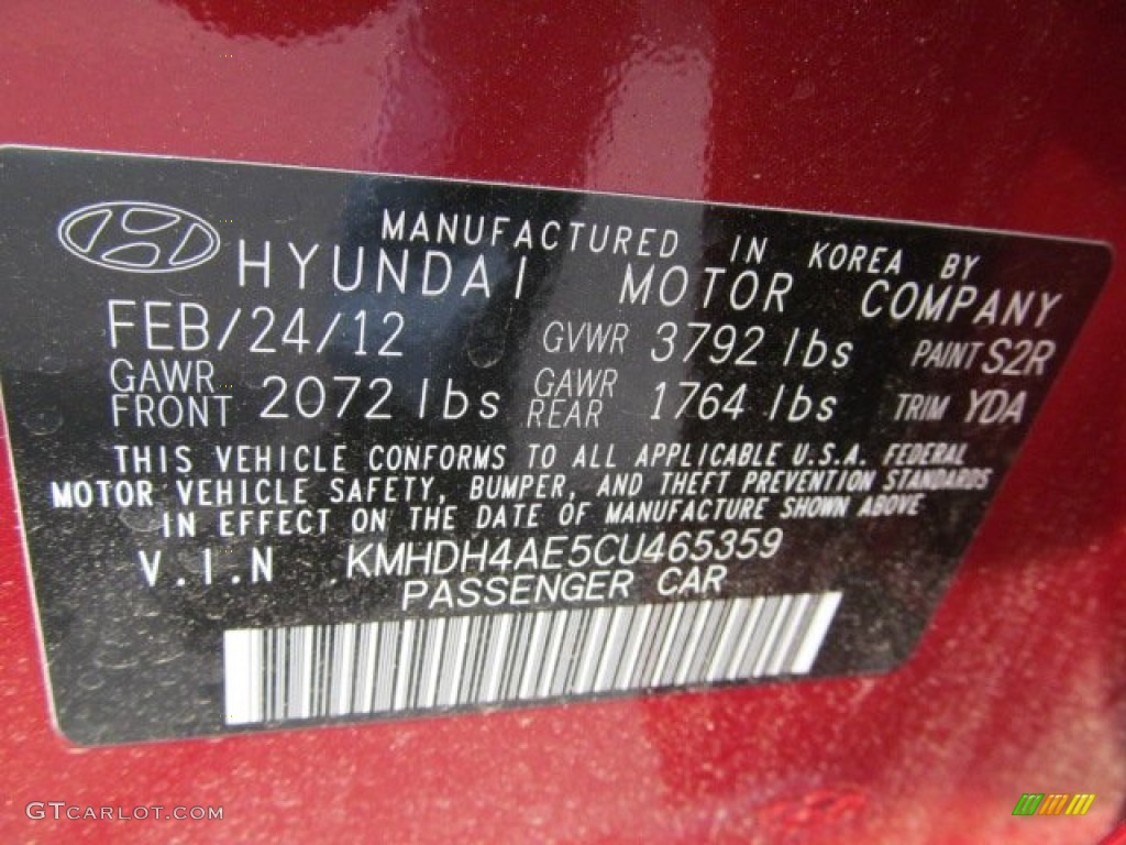 2012 Elantra GLS - Red Allure / Beige photo #10