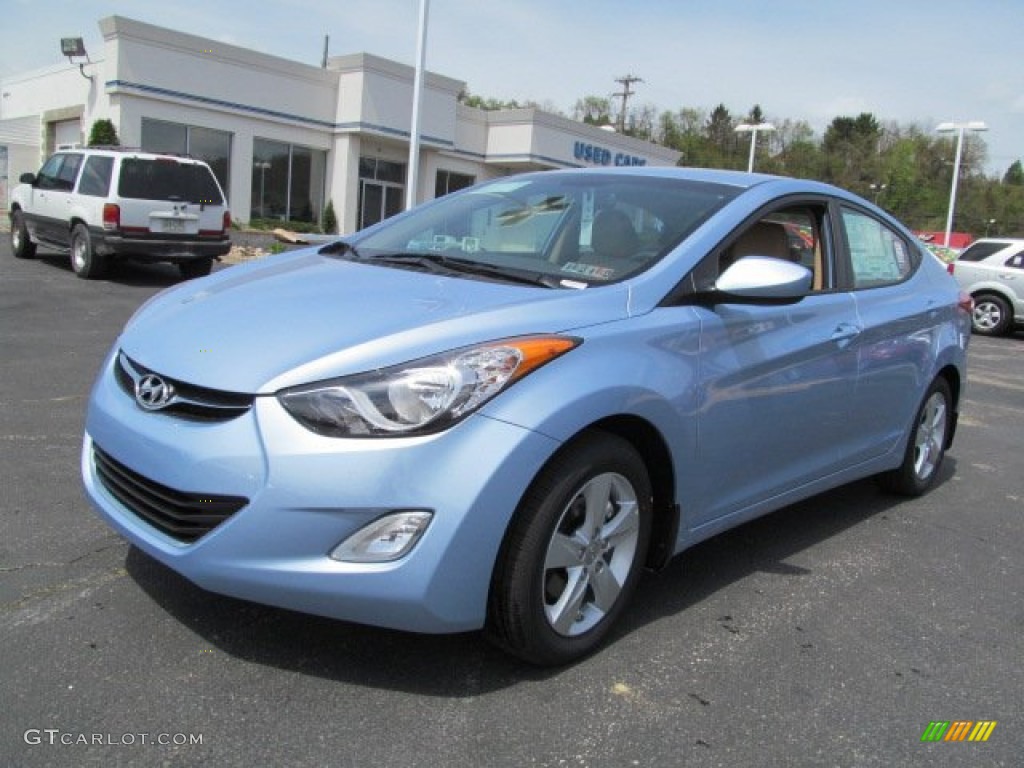 2012 Elantra GLS - Blue Sky Metallic / Beige photo #3