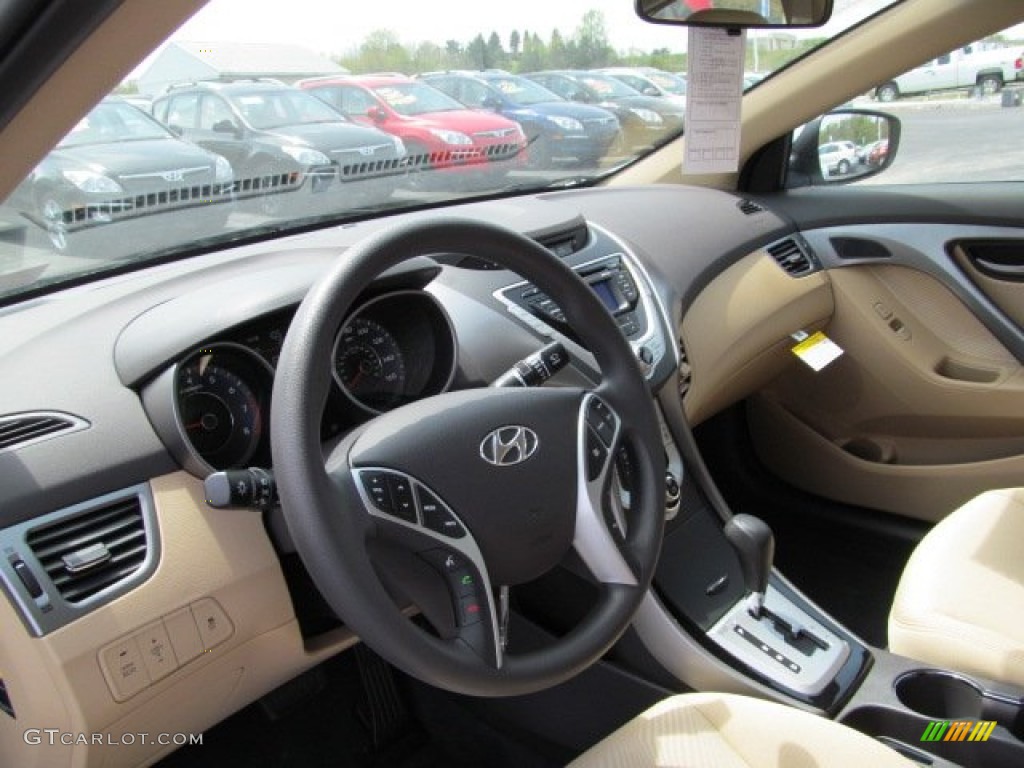 2012 Elantra GLS - Blue Sky Metallic / Beige photo #6