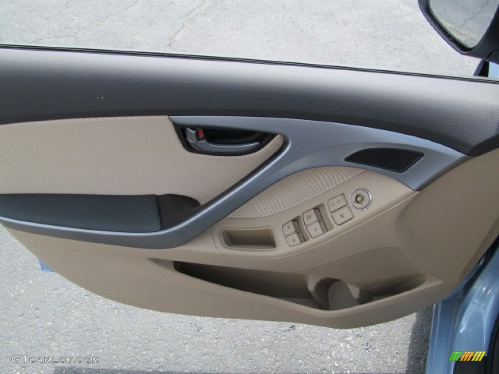 2012 Elantra GLS - Blue Sky Metallic / Beige photo #7