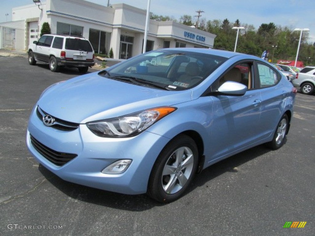 2012 Elantra GLS - Blue Sky Metallic / Beige photo #3