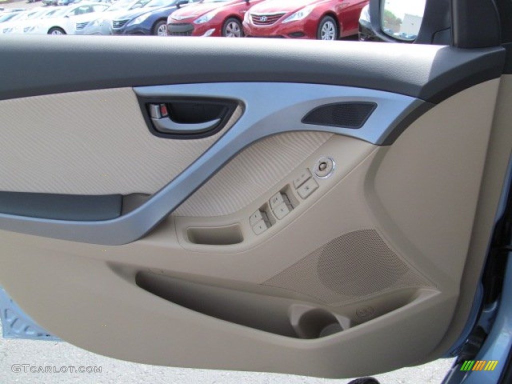 2012 Elantra GLS - Blue Sky Metallic / Beige photo #7