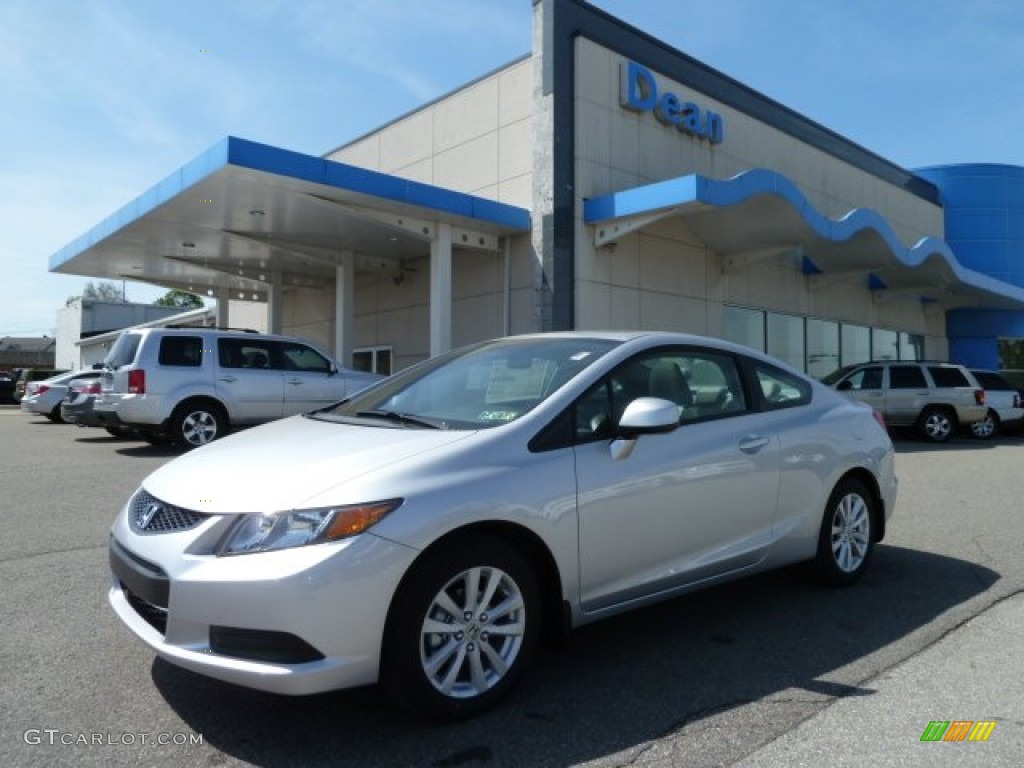 2012 Civic EX Coupe - Alabaster Silver Metallic / Gray photo #1