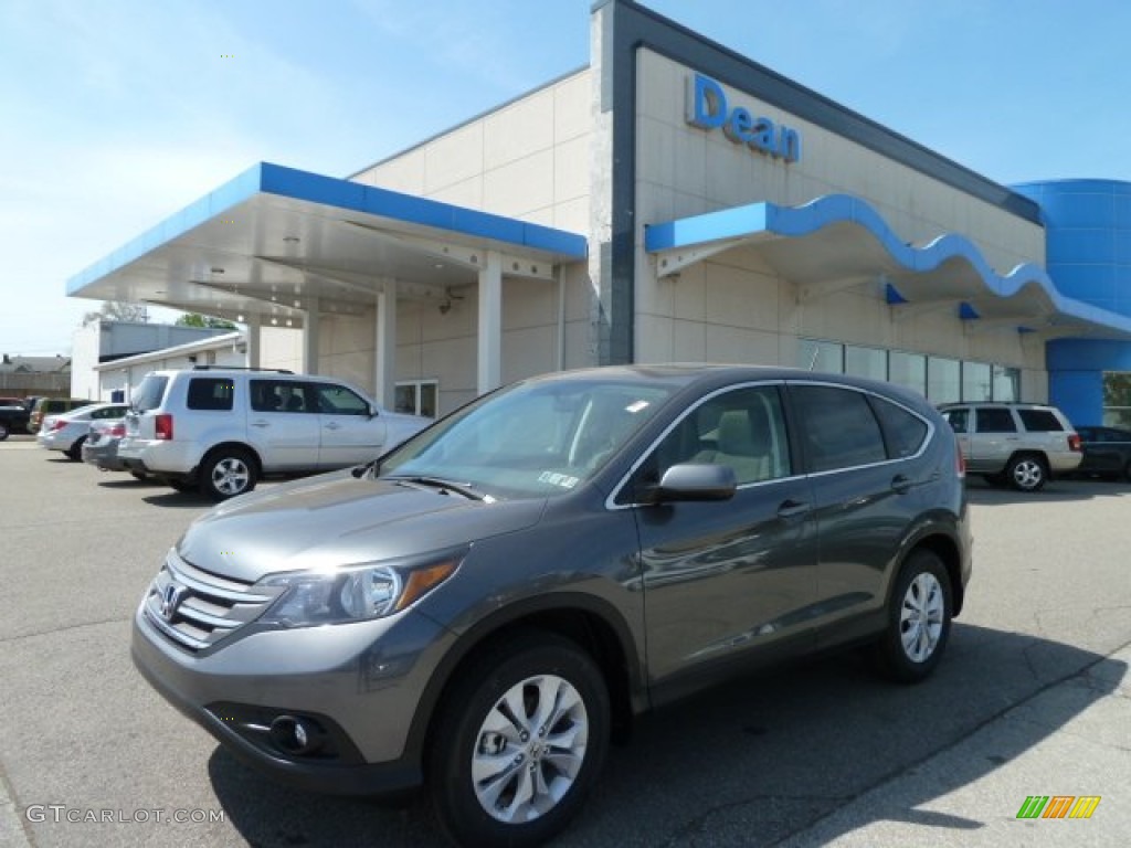 2012 CR-V EX 4WD - Polished Metal Metallic / Gray photo #1