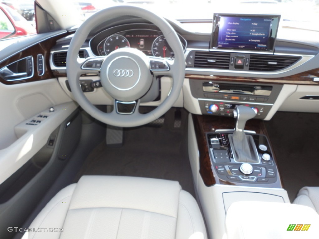 2012 Audi A7 3.0T quattro Prestige Titanium Grey Dashboard Photo #64345400