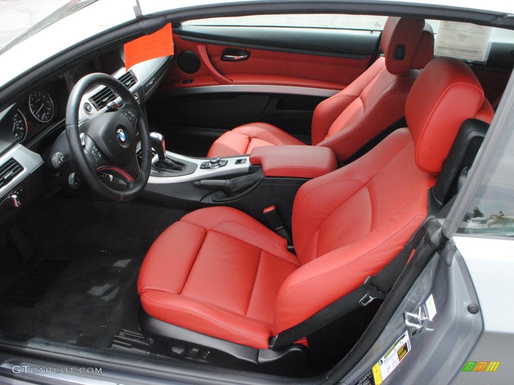 2009 3 Series 335i Convertible - Space Grey Metallic / Coral Red/Black Dakota Leather photo #13