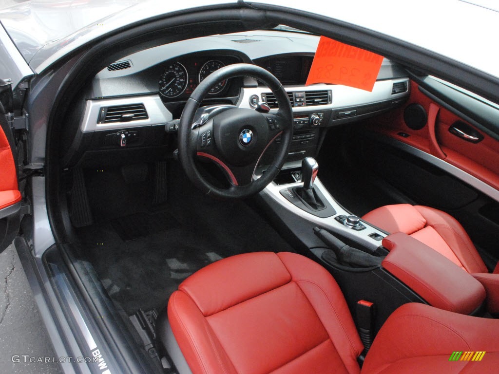 2009 3 Series 335i Convertible - Space Grey Metallic / Coral Red/Black Dakota Leather photo #14