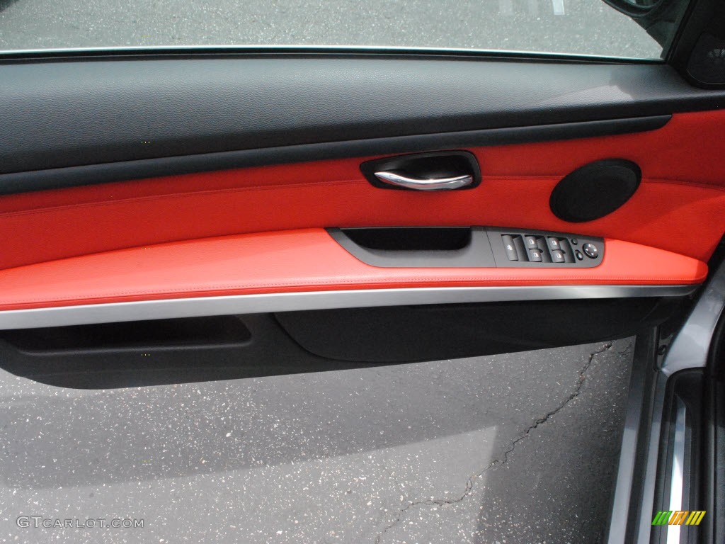 2009 3 Series 335i Convertible - Space Grey Metallic / Coral Red/Black Dakota Leather photo #15