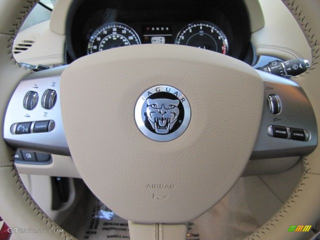 2010 Jaguar XK XK Coupe Caramel Steering Wheel Photo #64347622