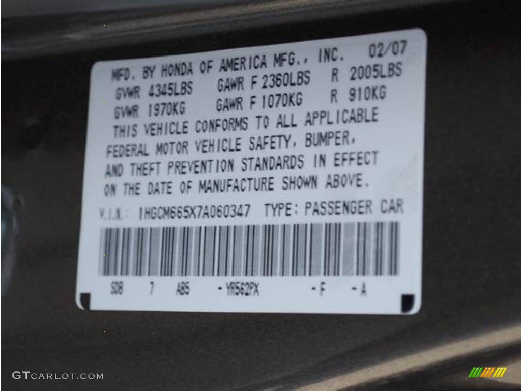 2007 Accord EX-L V6 Sedan - Carbon Bronze Pearl / Ivory photo #42