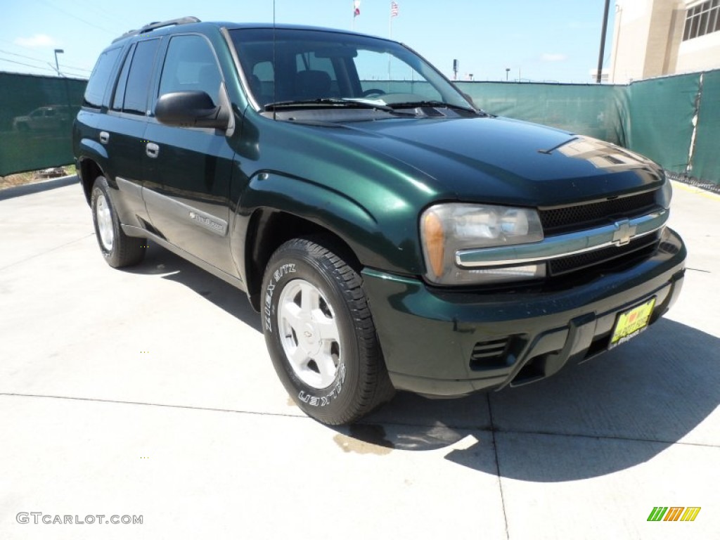 2003 TrailBlazer LS - Dark Green Metallic / Medium Pewter photo #1