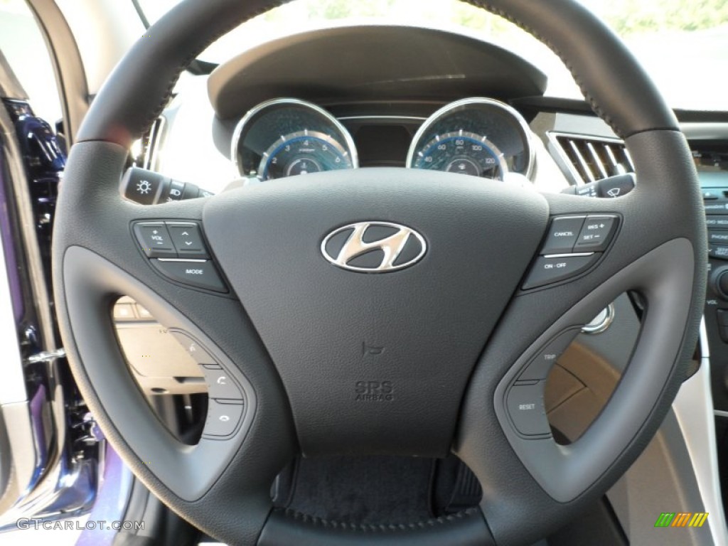 2013 Hyundai Sonata Limited 2.0T Gray Steering Wheel Photo #64349485