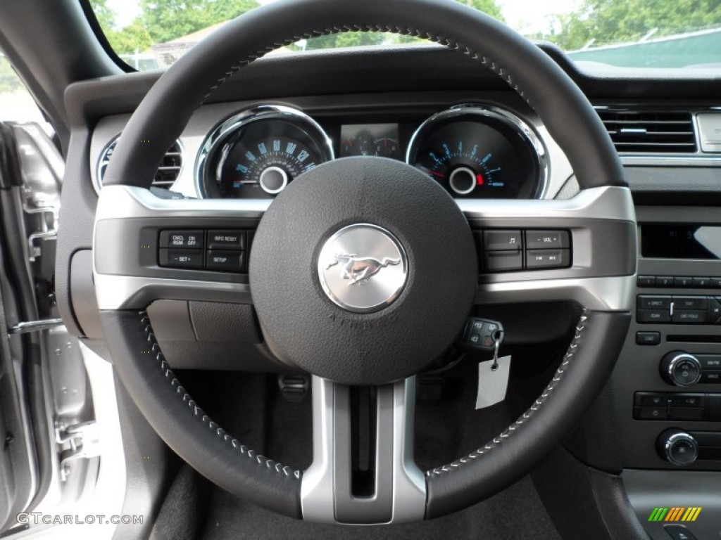 2013 Ford Mustang GT Coupe Charcoal Black Steering Wheel Photo #64349593