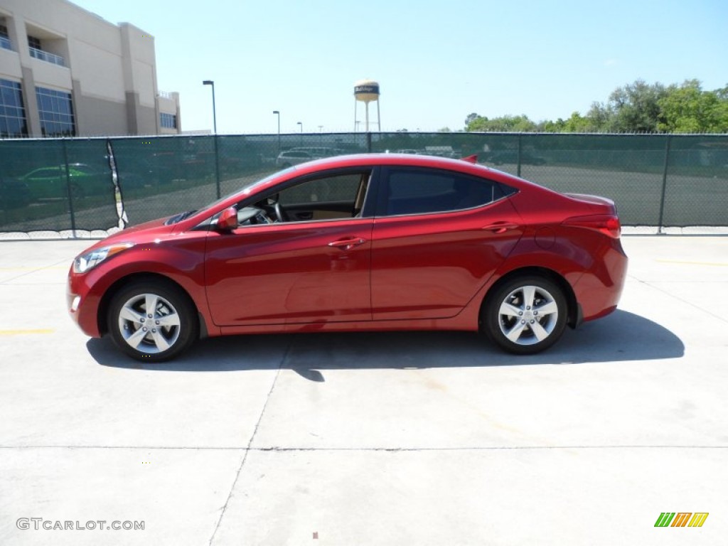2012 Elantra GLS - Red Allure / Beige photo #6