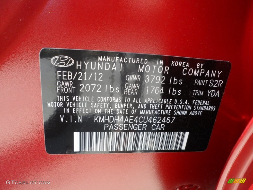 2012 Elantra GLS - Red Allure / Beige photo #35