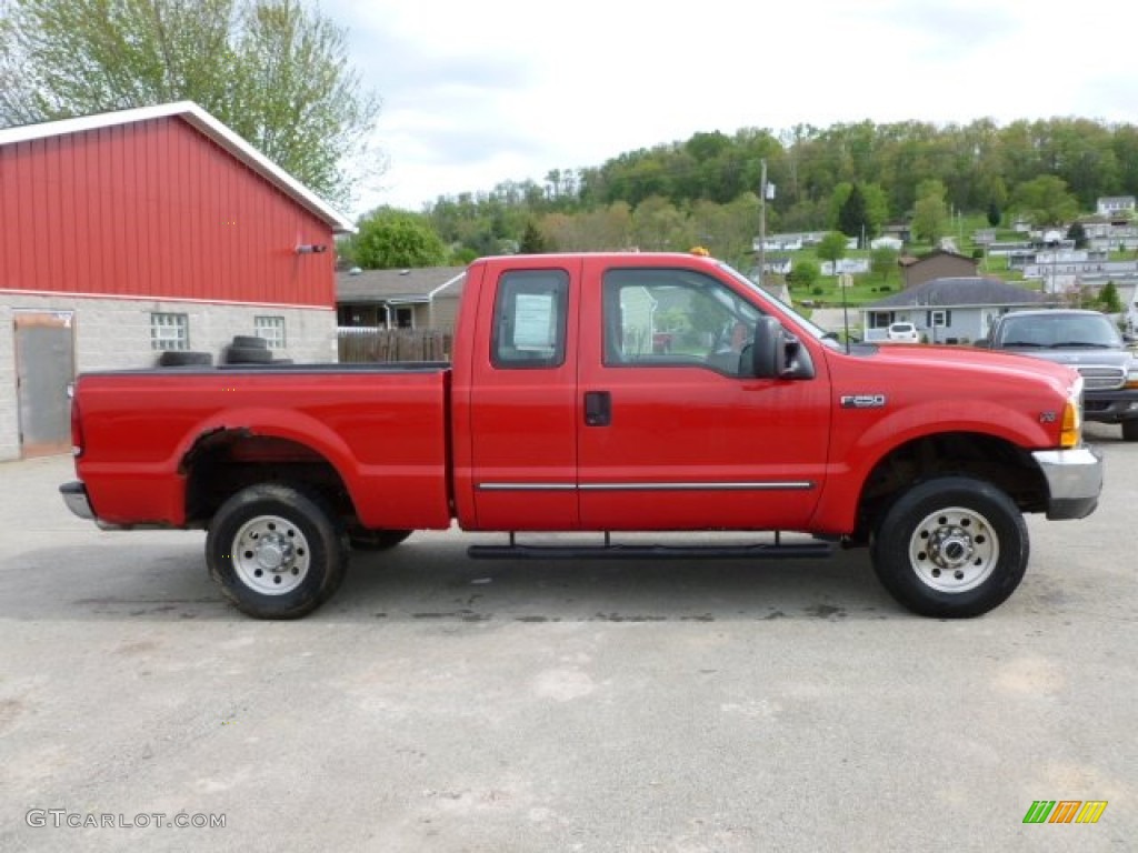 2000 F250 Super Duty XLT Extended Cab 4x4 - Red / Medium Graphite photo #3