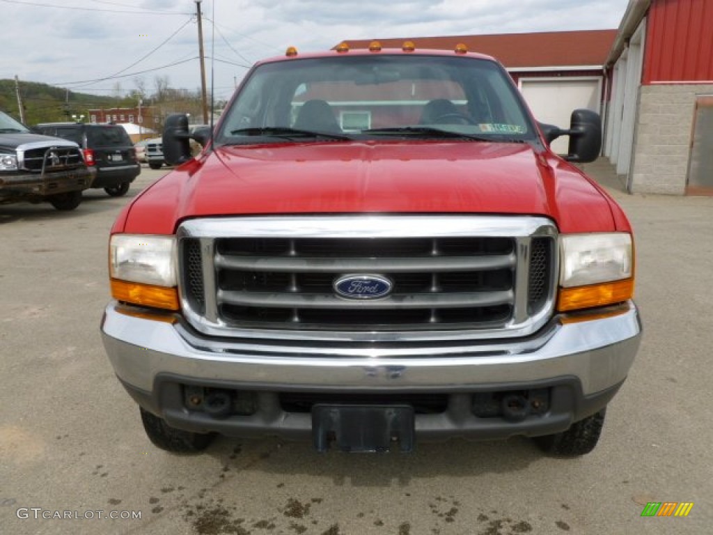 2000 F250 Super Duty XLT Extended Cab 4x4 - Red / Medium Graphite photo #5