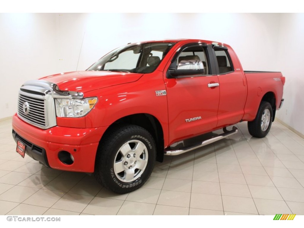2010 Tundra Limited Double Cab 4x4 - Radiant Red / Sand Beige photo #3
