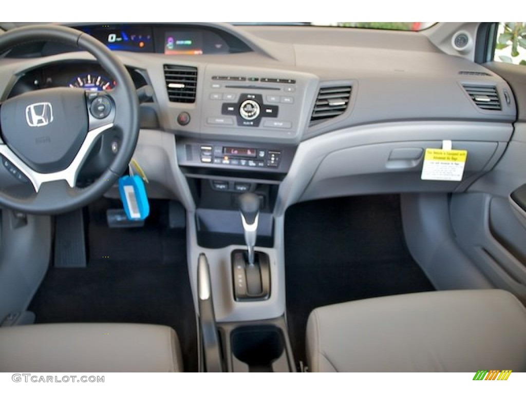 2012 Honda Civic Hybrid-L Sedan Gray Dashboard Photo #64356969