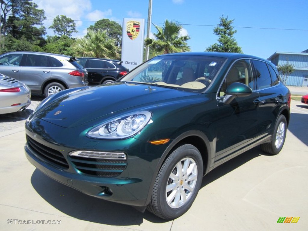 2012 Cayenne  - Jet Green Metallic / Luxor Beige photo #2