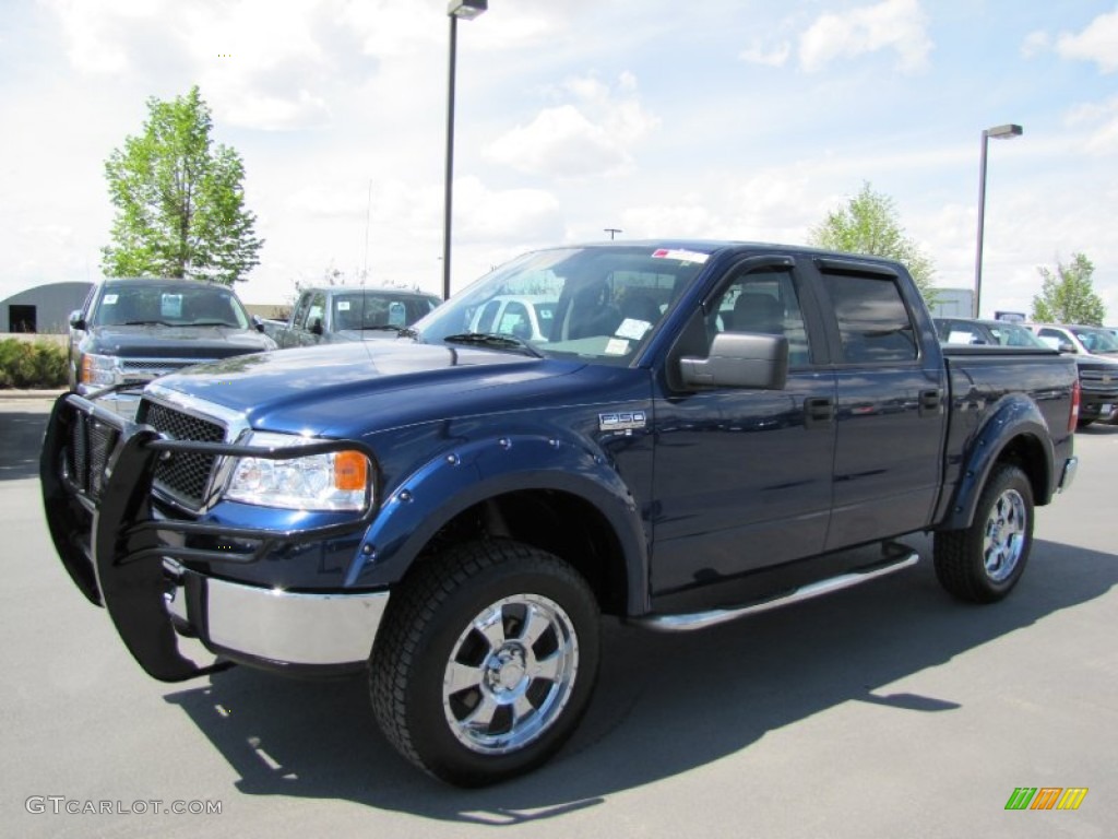 2008 F150 XLT SuperCrew 4x4 - Dark Blue Pearl Metallic / Medium/Dark Flint photo #3