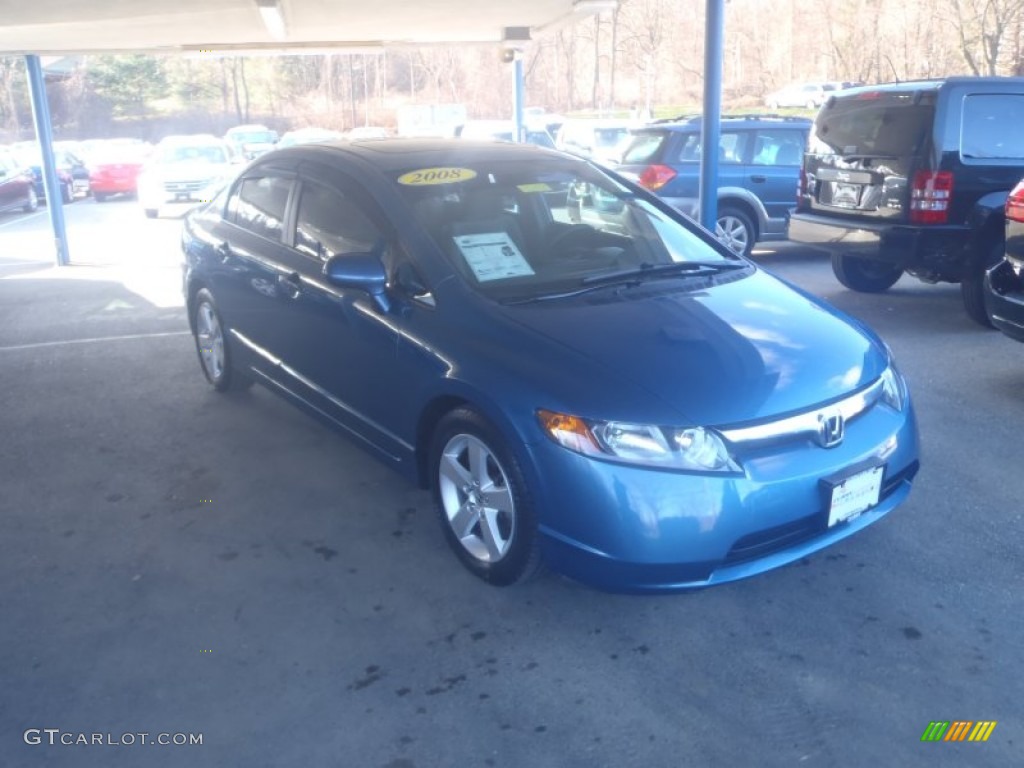 2008 Civic EX Sedan - Atomic Blue Metallic / Black photo #1