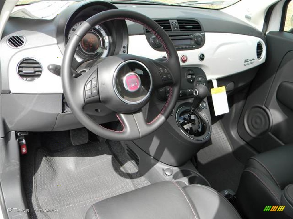 2012 Fiat 500 Lounge Pelle Nera/Nera (Black/Black) Dashboard Photo #64363551