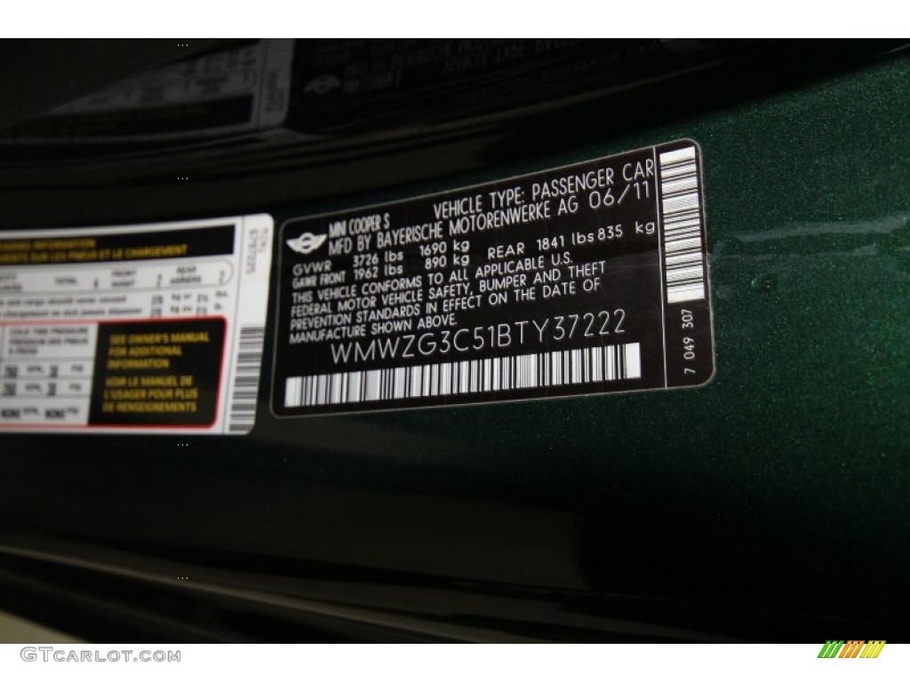 2011 Cooper S Clubman - British Racing Green II / Carbon Black photo #35