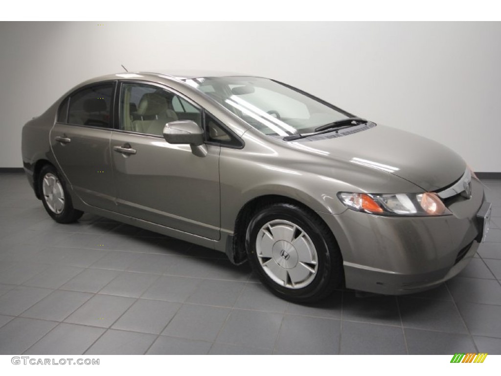 2007 Civic Hybrid Sedan - Galaxy Gray Metallic / Ivory photo #1