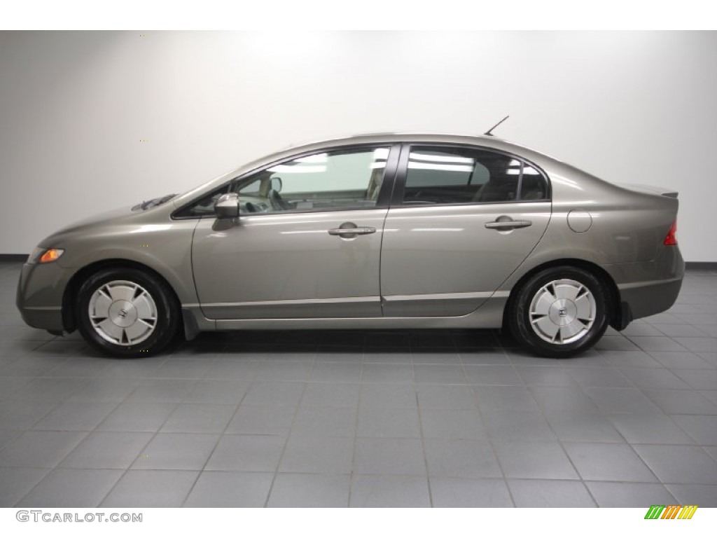 2007 Civic Hybrid Sedan - Galaxy Gray Metallic / Ivory photo #2